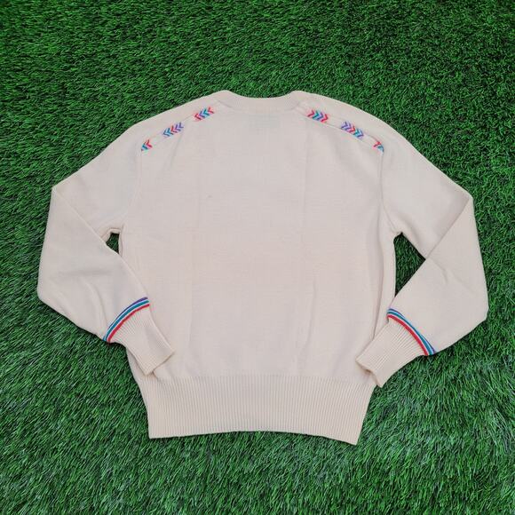 Vintage 80s MOD Sweatshirt Womens Small 17x20 Beige - Picture 3 of 12